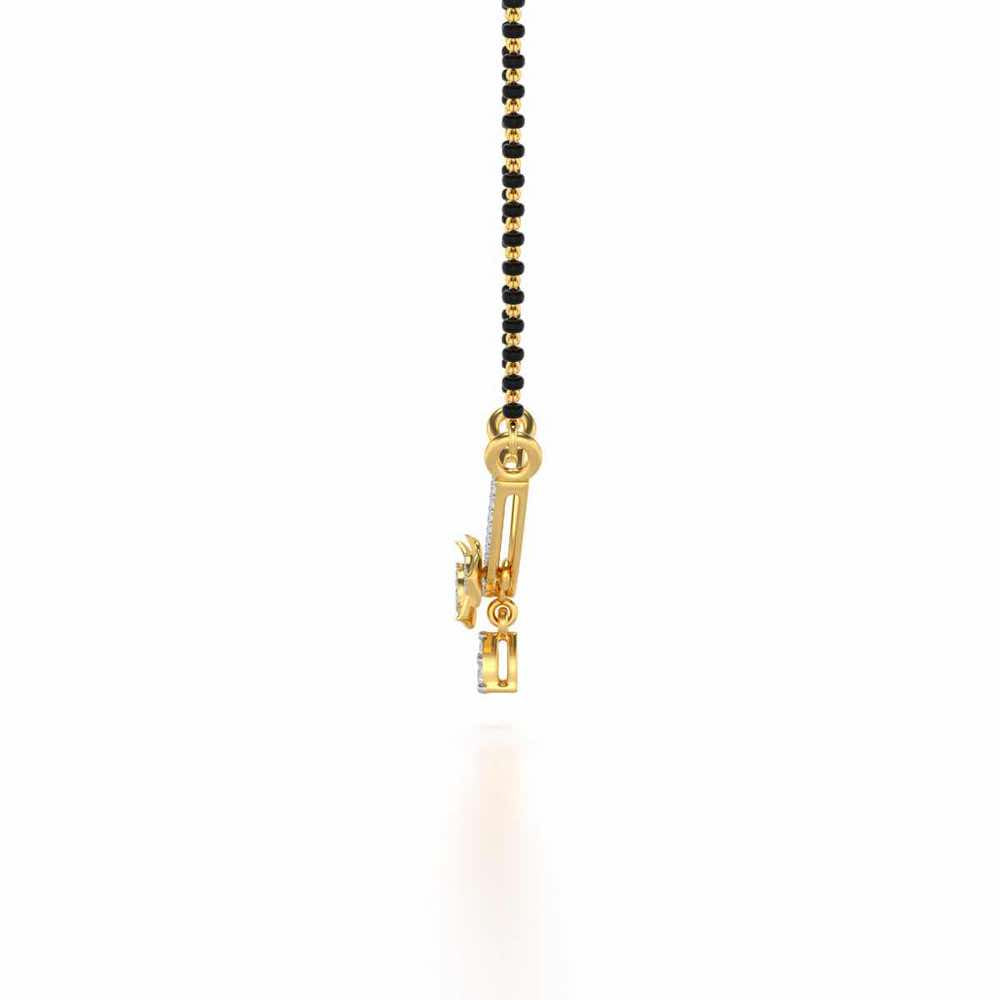 Abeedha Silver Mangalsutra - Yellow Gold - Image 4