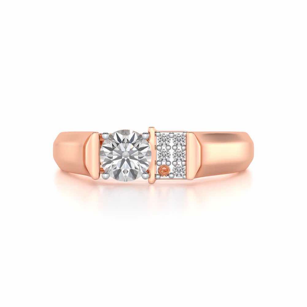 Ahaan Solitaire Ring For Men - Rose Gold - Image 5