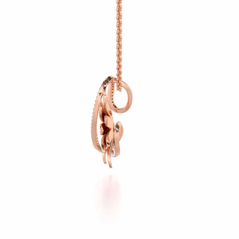 Aurora Bloom Silver Pendant - Rose Gold - Image 4