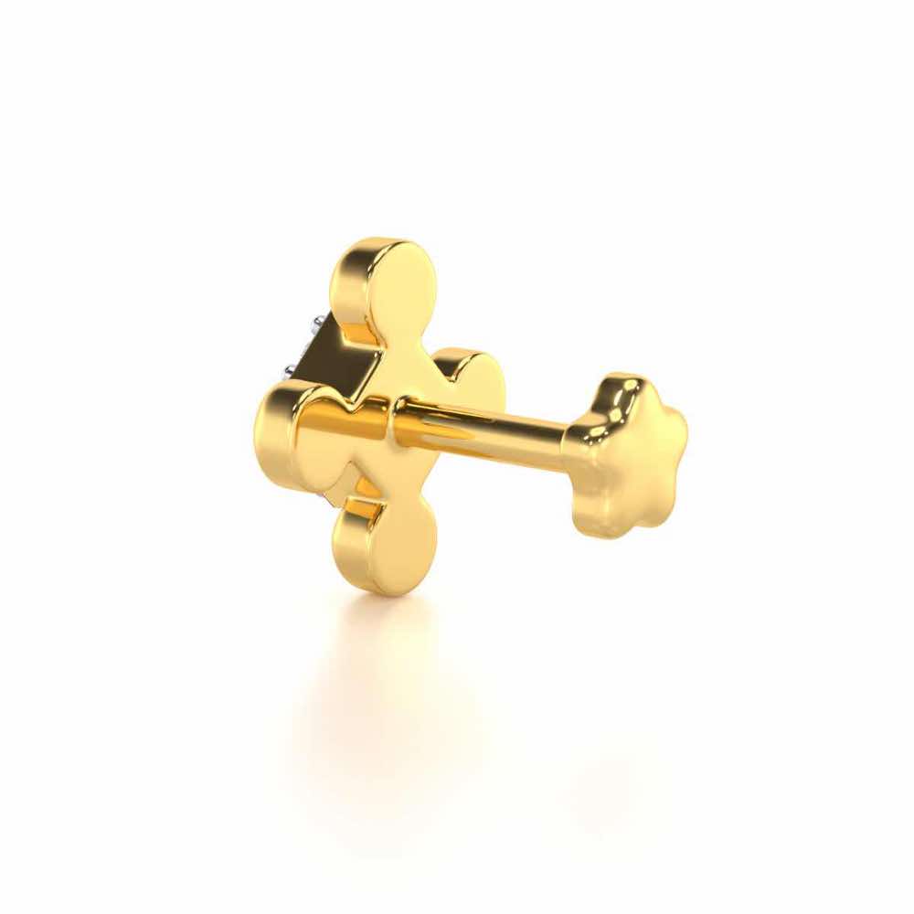 Being Shine Silver Nosepin - Yellow Gold - Image 4