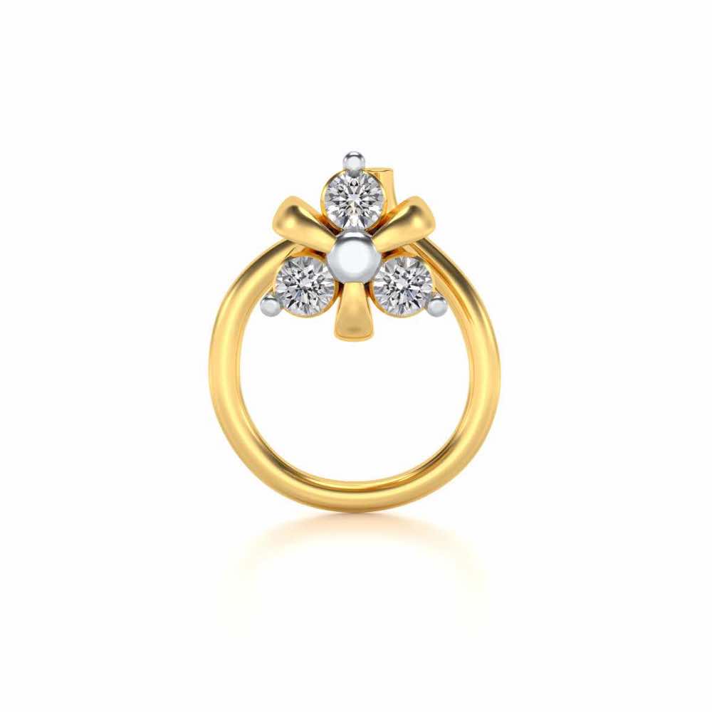 Bellatrix Silver Nosepin - Yellow Gold - Image 2