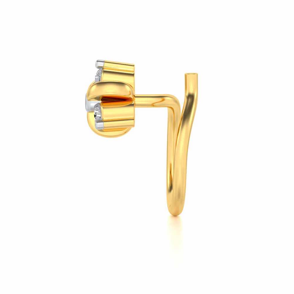 Bellatrix Silver Nosepin - Yellow Gold - Image 4