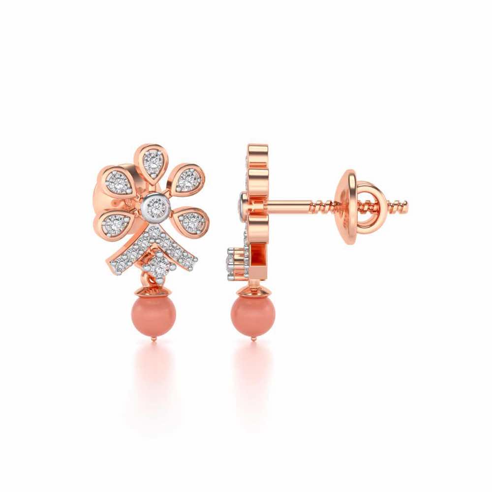 Benevolent Silver Earrings - Rose Gold - Image 4