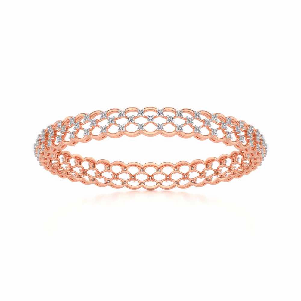 Bling Shout Silver Bangles - Rose Gold - Image 5