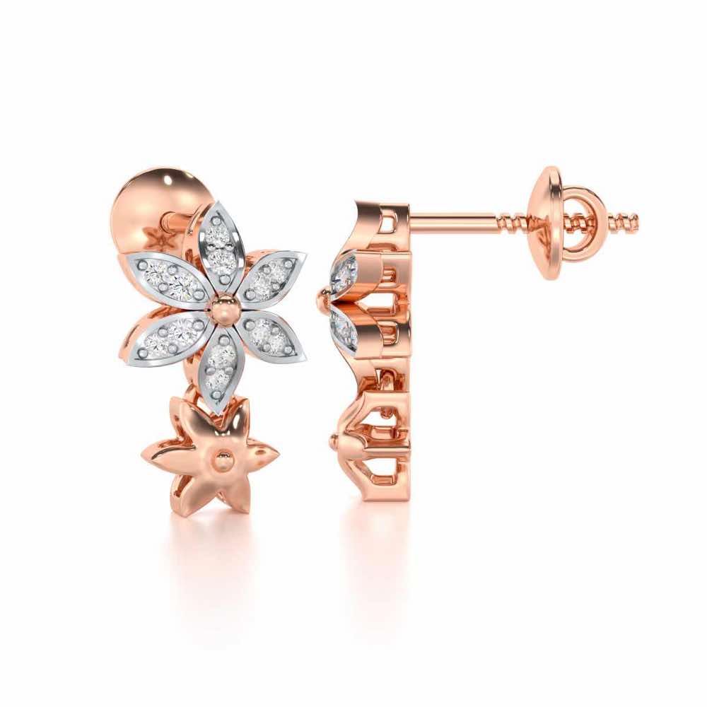 Bloom Dance Silver Earrings - Rose Gold - Image 4
