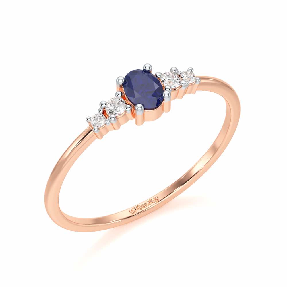 Blue Shimmer Silver Ring