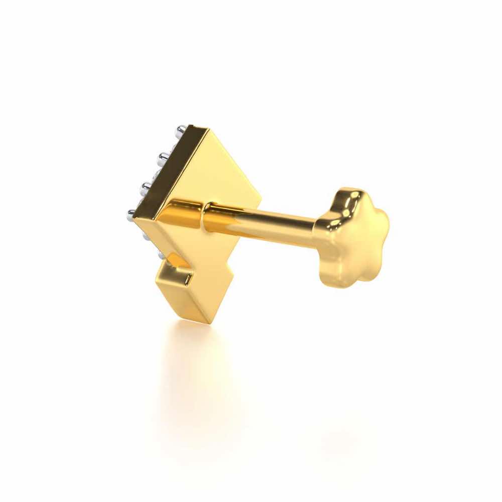 Brisk Shine Silver Nosepin - Yellow Gold - Image 4