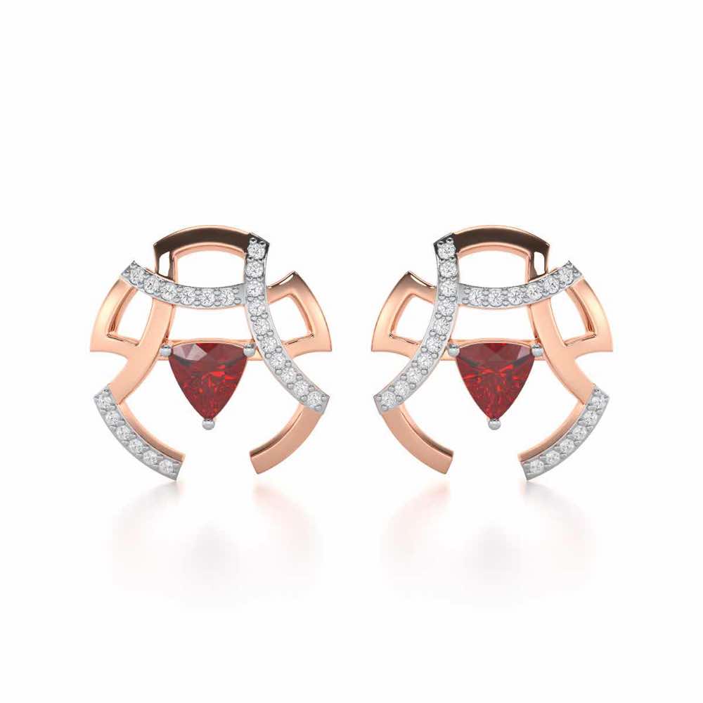 Captivating Cadence Garnet Silver Earrings