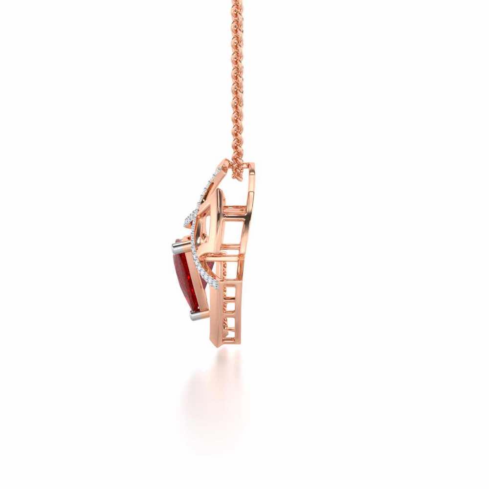 Captivating Cadence Garnet Silver Pendant - Rose Gold - Image 4