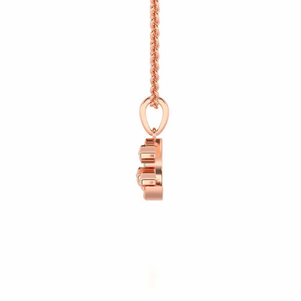 Chaand Tara Silver Pendant - Rose Gold - Image 4