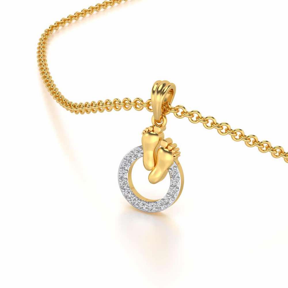 Child Feet Silver Pendant
