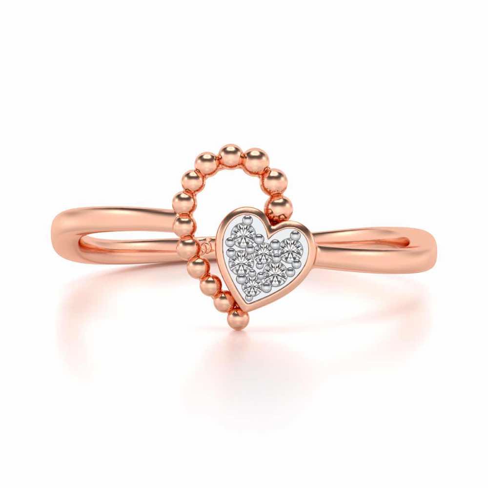 Clutched Heart Silver Ring - Rose Gold - Image 5