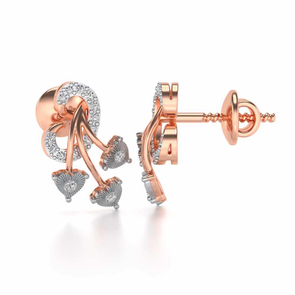 Coeur ramifie Silver Studs - Rose Gold - Image 4