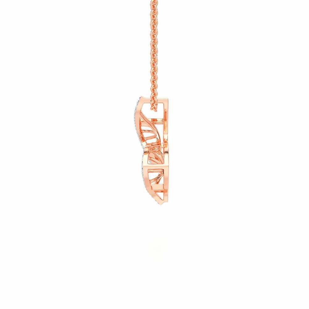 DNA Twist Silver Pendant - Rose Gold - Image 4