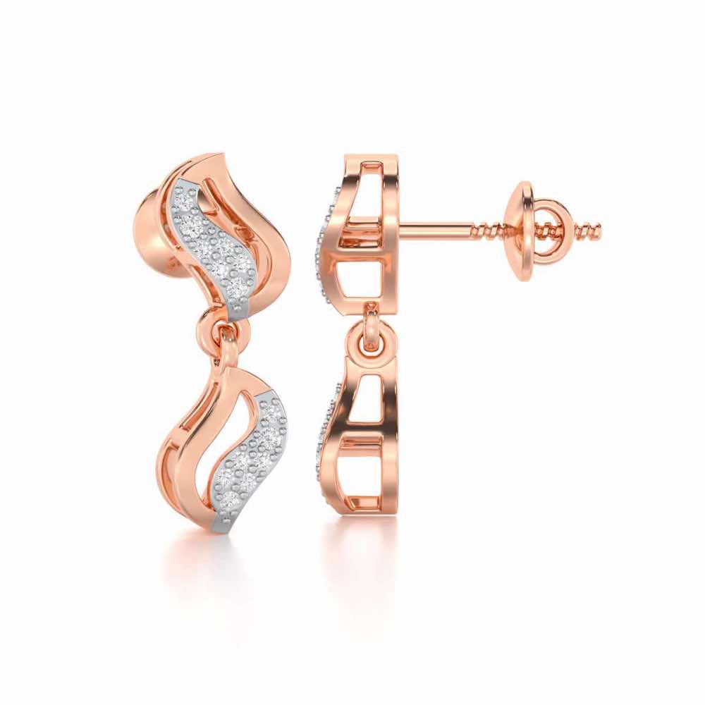 Dance Charms Silver Earrings - Rose Gold - Image 4
