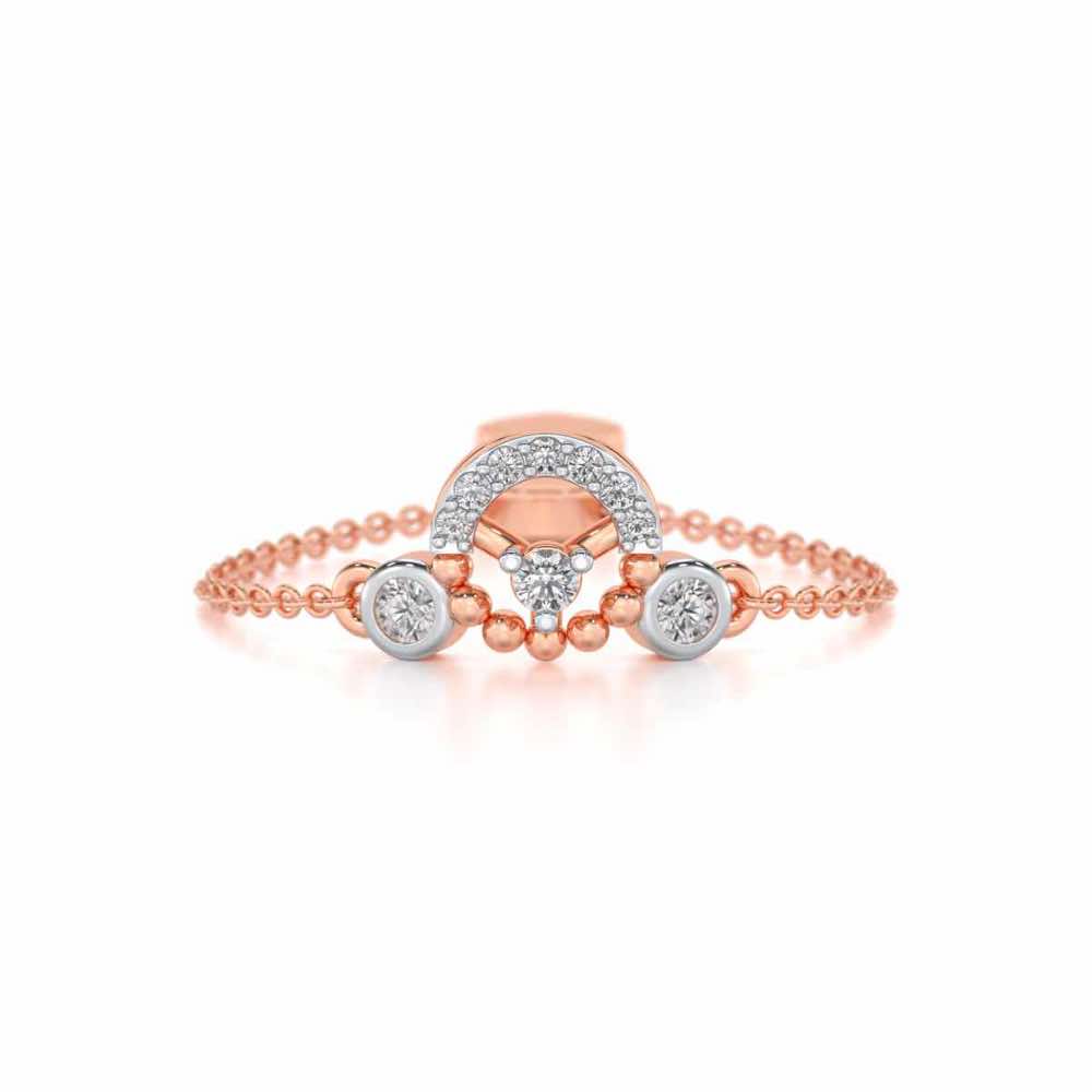 Daraksha Adjustable Silver Ring - Rose Gold - Image 5