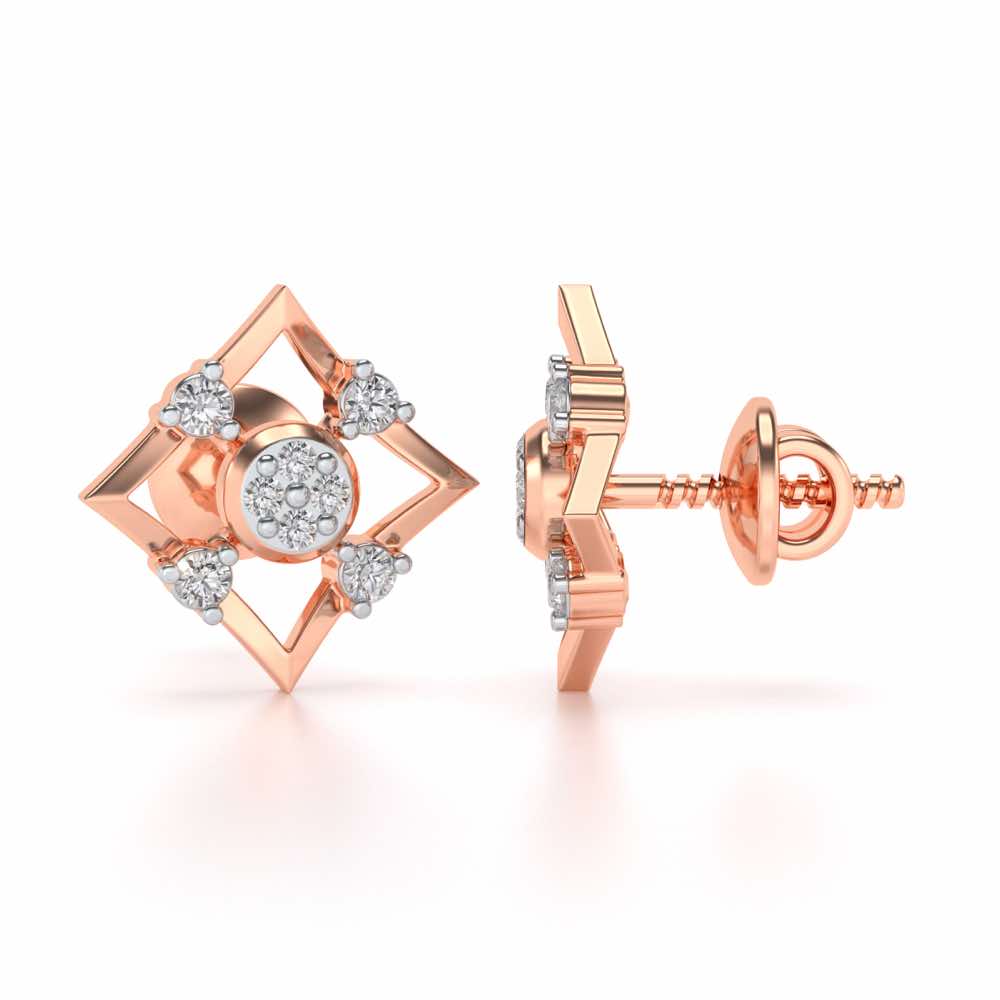 Demoiselle Silver Studs - Rose Gold - Image 4