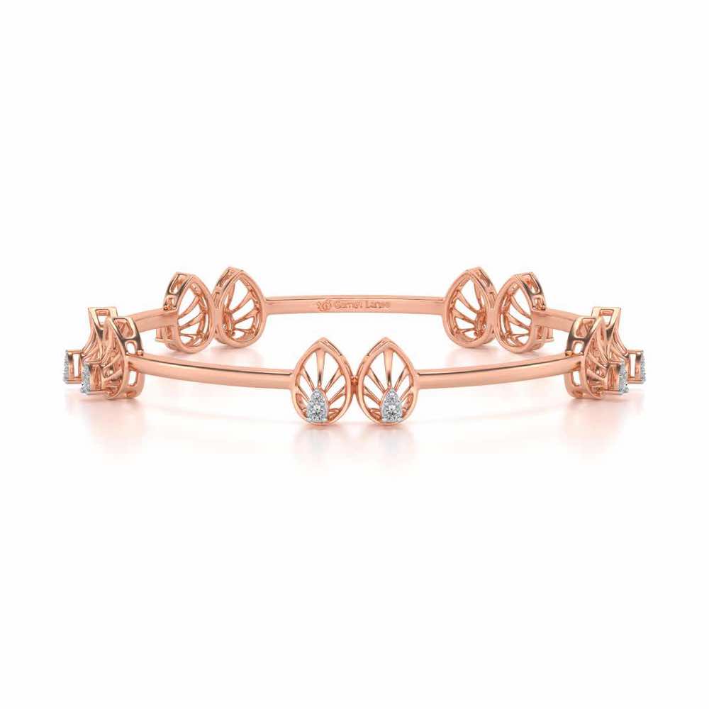 Duo Drops Silver Bangles - Rose Gold - Image 5