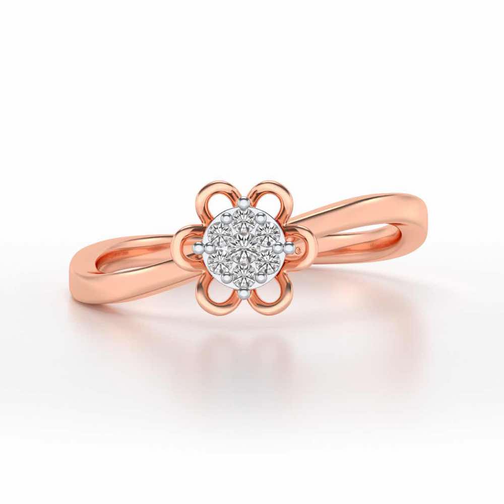 Duo-Drops Silver Ring - Rose Gold - Image 5