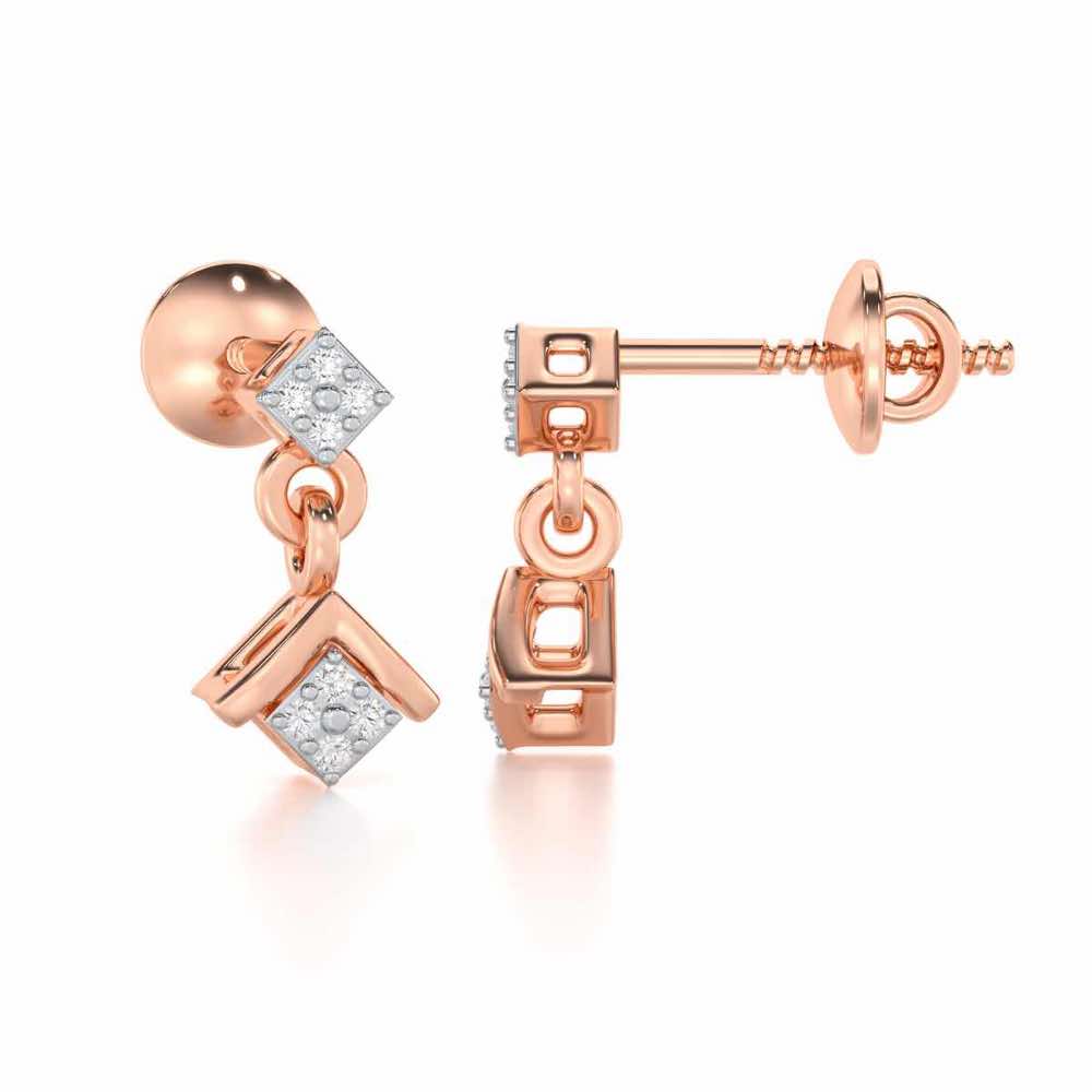 Elegance Redefined Silver Earrings - Rose Gold - Image 4