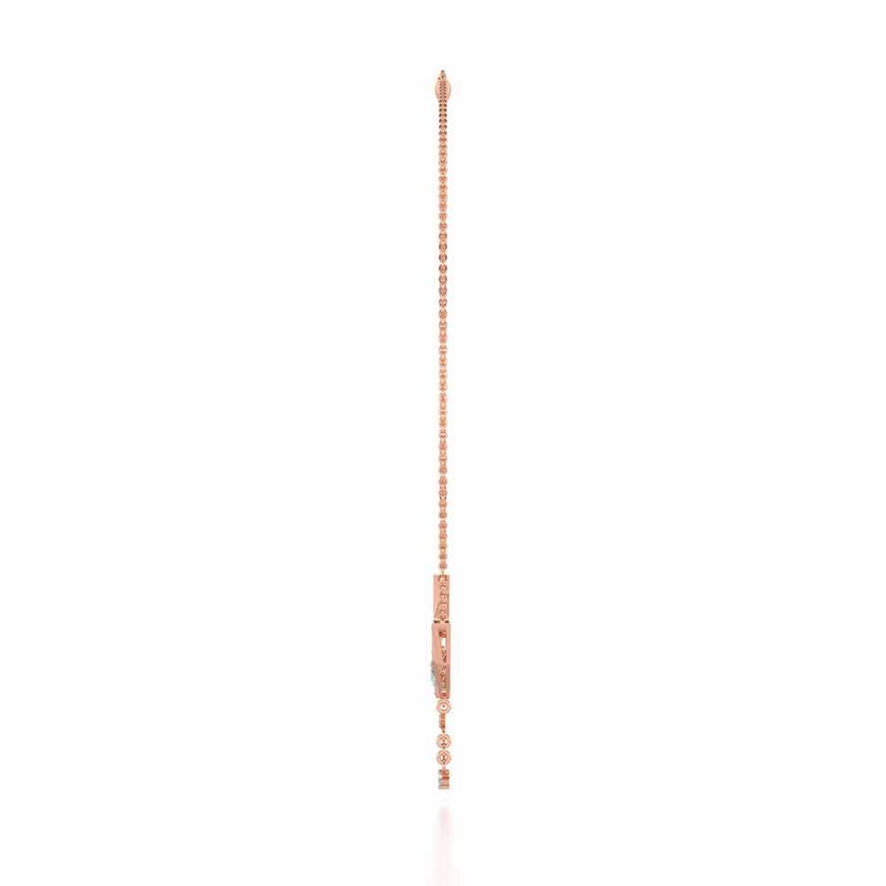 Elegance Tassel Silver Necklace - Rose Gold - Image 4