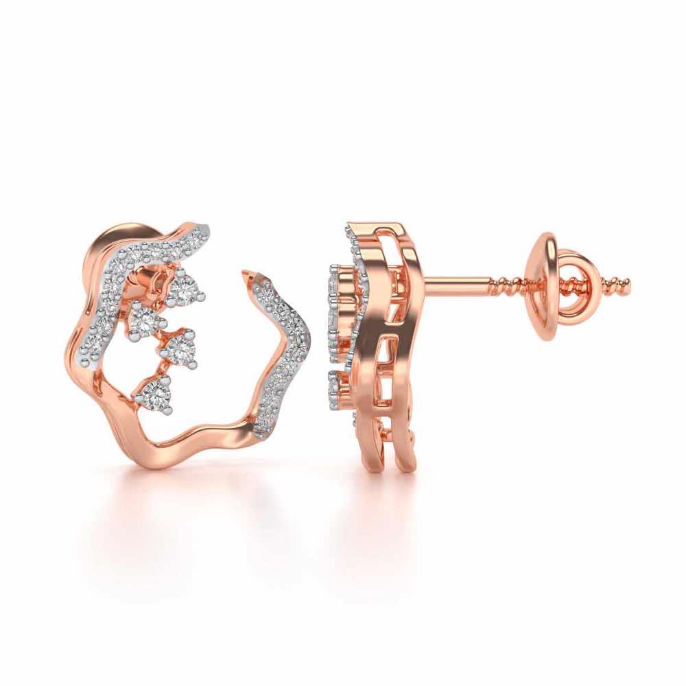 Excentrique Silver Studs - Rose Gold - Image 4