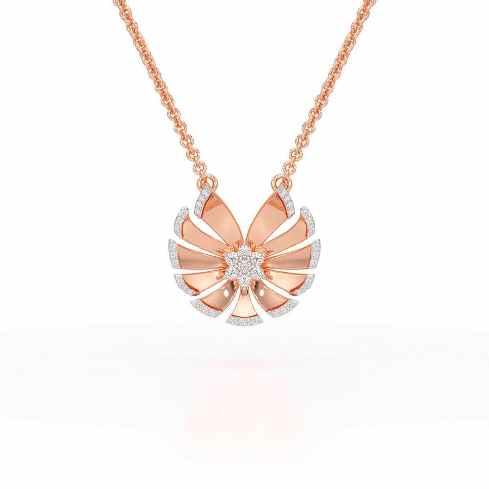 Feather Flower Silver Pendant
