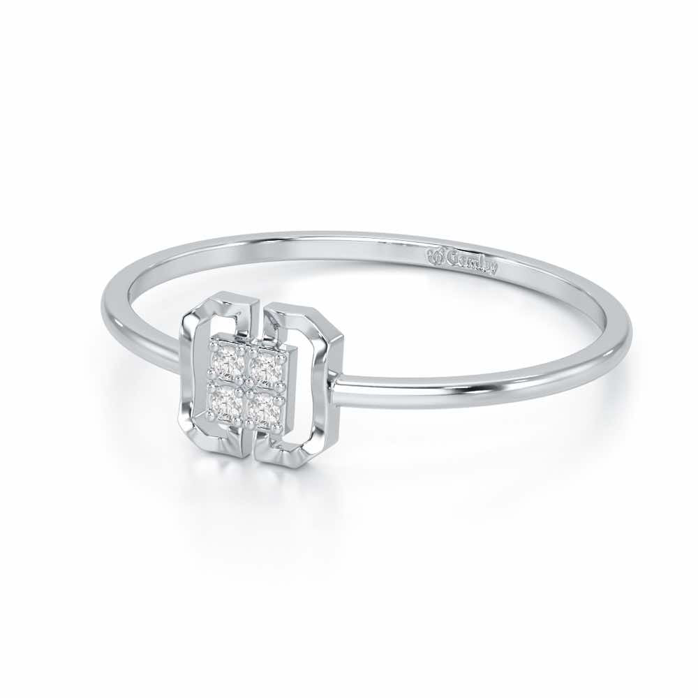 Featherlight Fancy Silver Ring - White Gold - Image 2