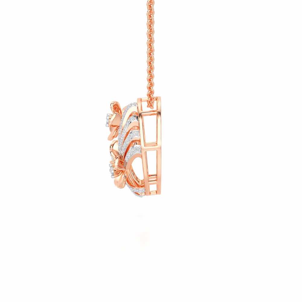 Flora Sheen Silver Pendant - Rose Gold - Image 4