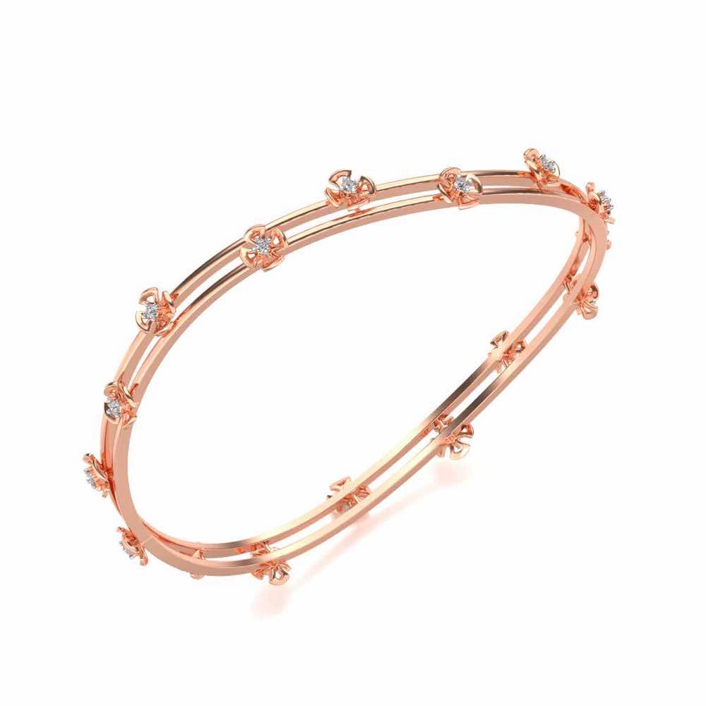 Floral Silver Bangles