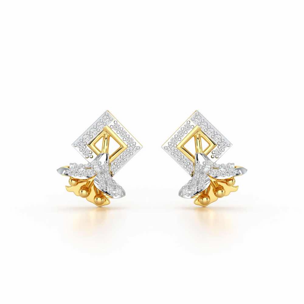 Floral Magnificence Silver Stud Earrings