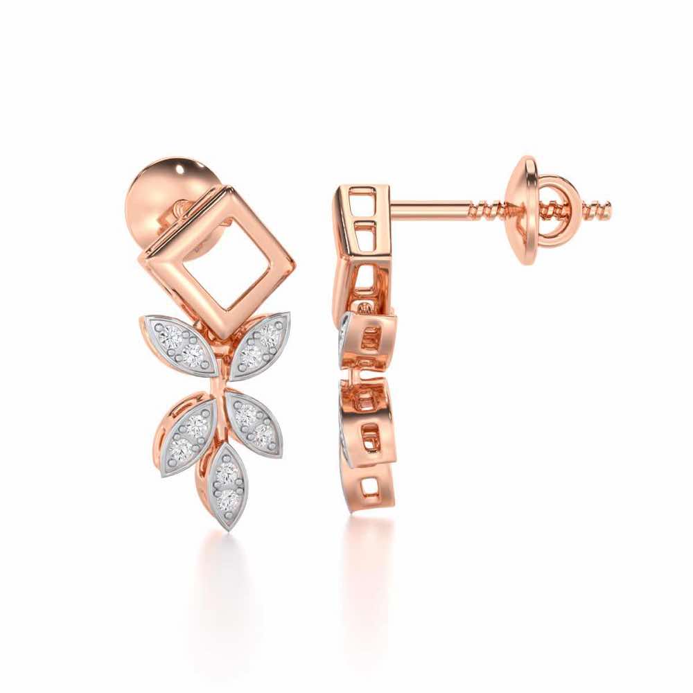 Forest Elegance Silver Earrings - Rose Gold - Image 4