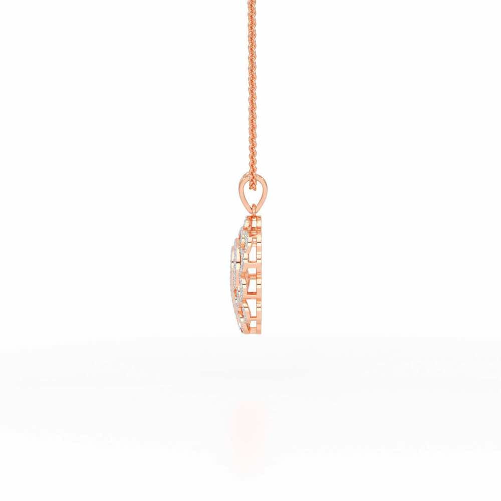 Glistening Brilliance Silver Pendant - Rose Gold - Image 4
