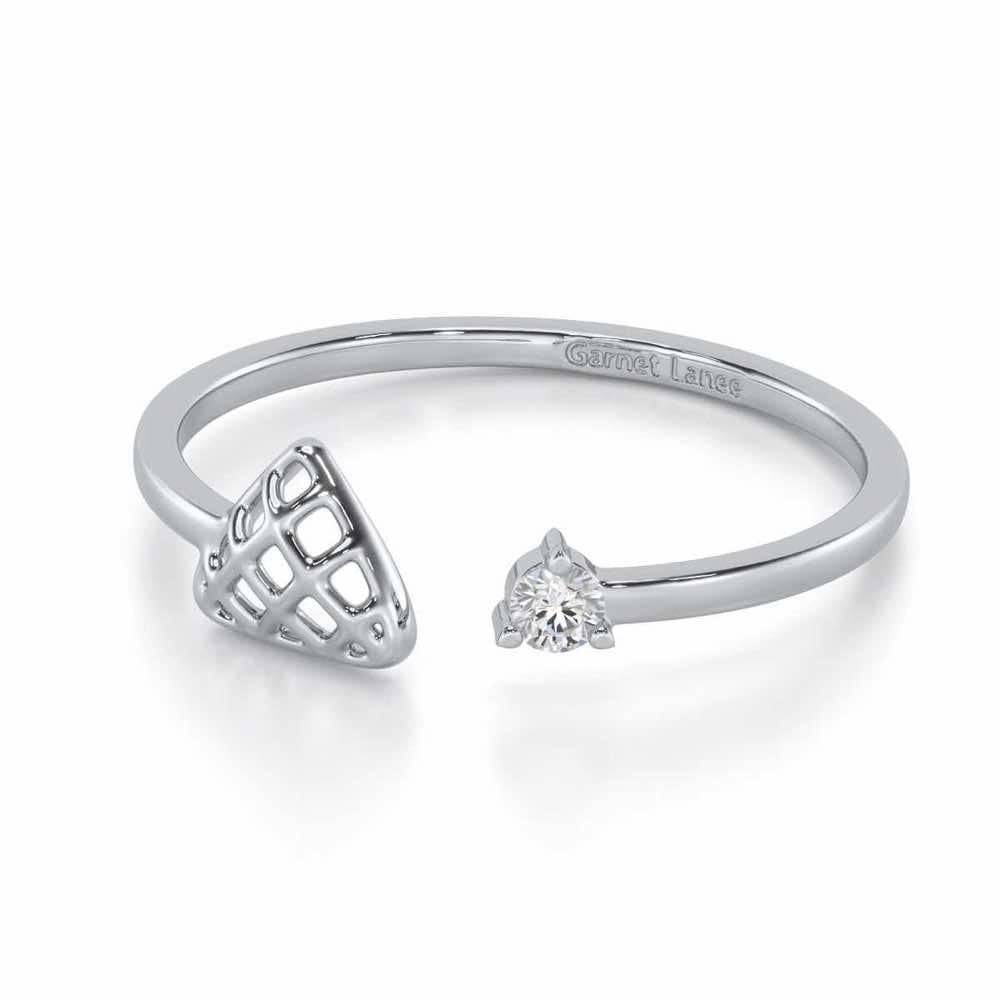 Glittering Grace Silver Ring - White Gold - Image 2