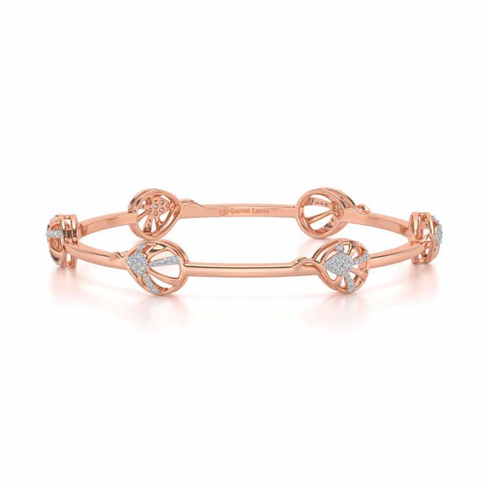 Oyster Silver Bangles - Rose Gold - Image 5