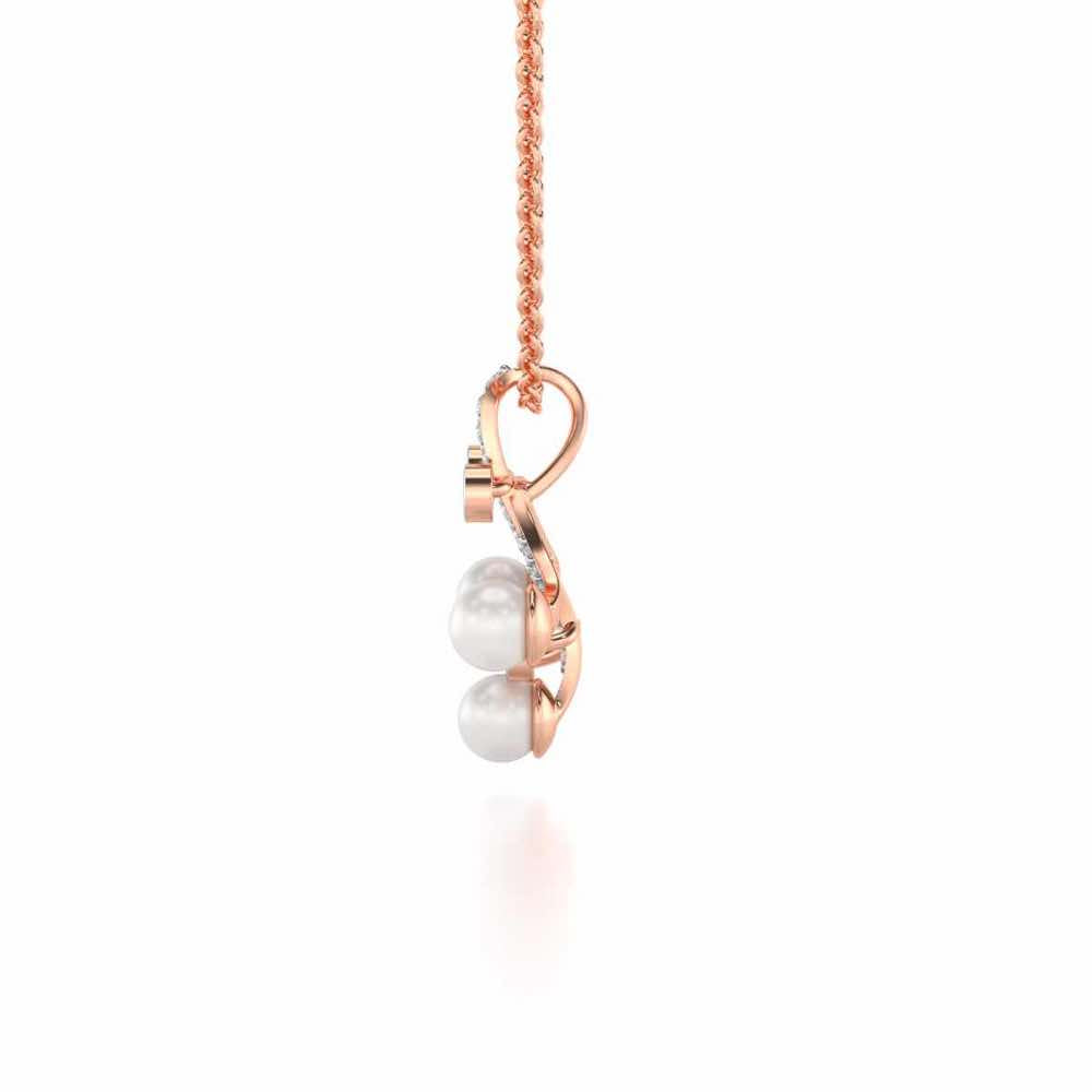 Growth Silver Pearl Pendant - Rose Gold - Image 4