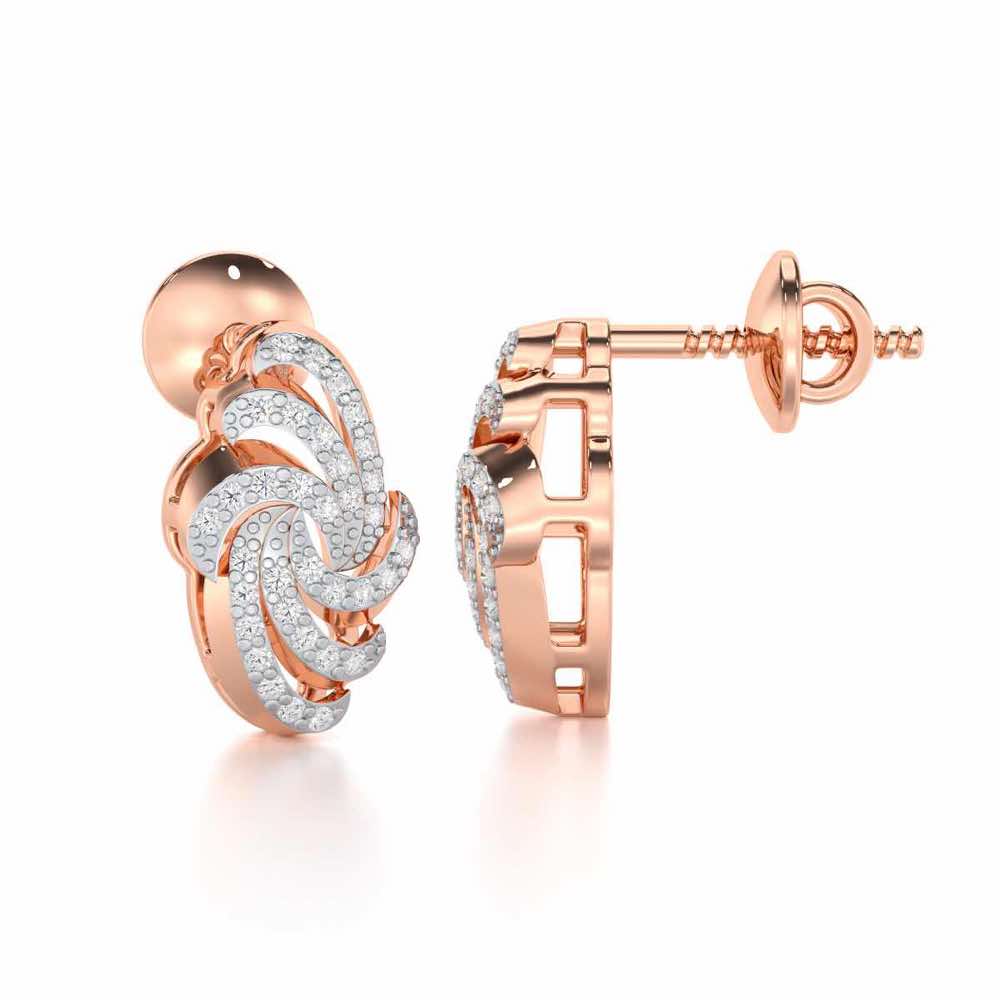 Harmonic Uplift Silver Earrings - Rose Gold - Image 4