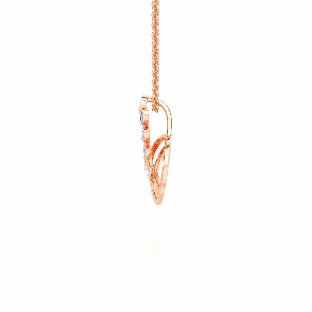 Harmony leaves Silver Pendant - Rose Gold - Image 4