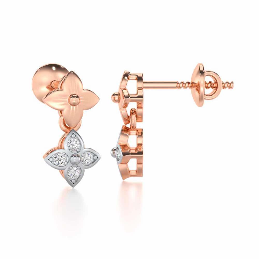 Imperial Whisper Silver Earrings - Rose Gold - Image 4