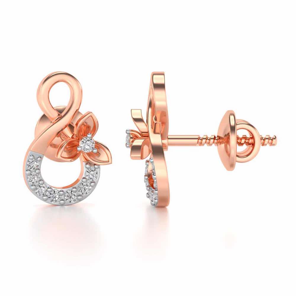 Infinity Flora Earrings - Rose Gold - Image 4
