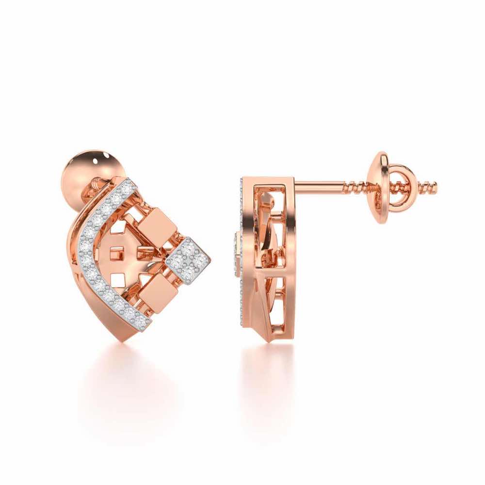Joyful Cadence Silver Earrings - Rose Gold - Image 4
