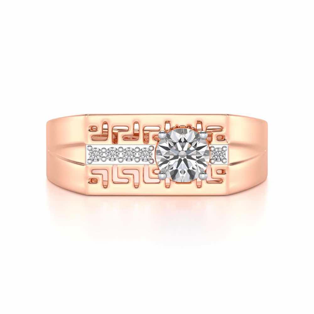 Kamal Solitaire Ring For Men - Rose Gold - Image 5