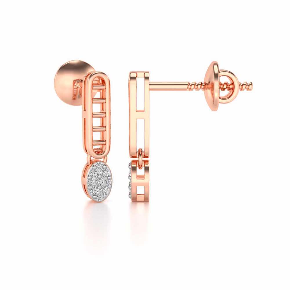 Laddered Silver Earrings - Rose Gold - Image 4