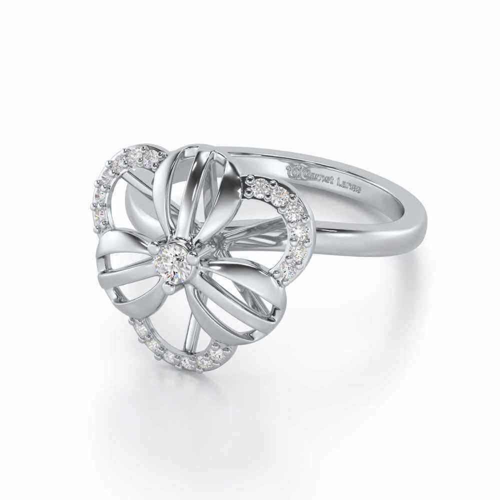 Lean Bloom Silver Ring - White Gold - Image 2