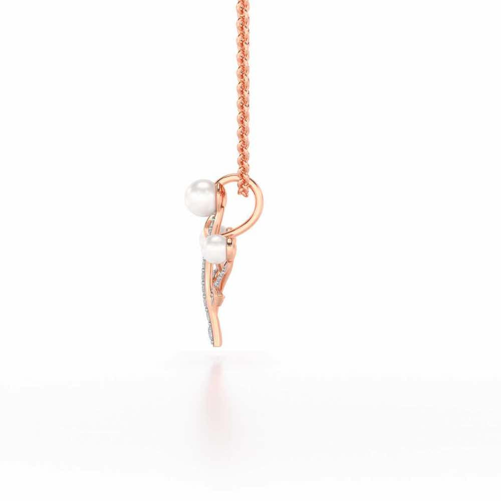 Life Tree Silver Pearl Pendant - Rose Gold - Image 4