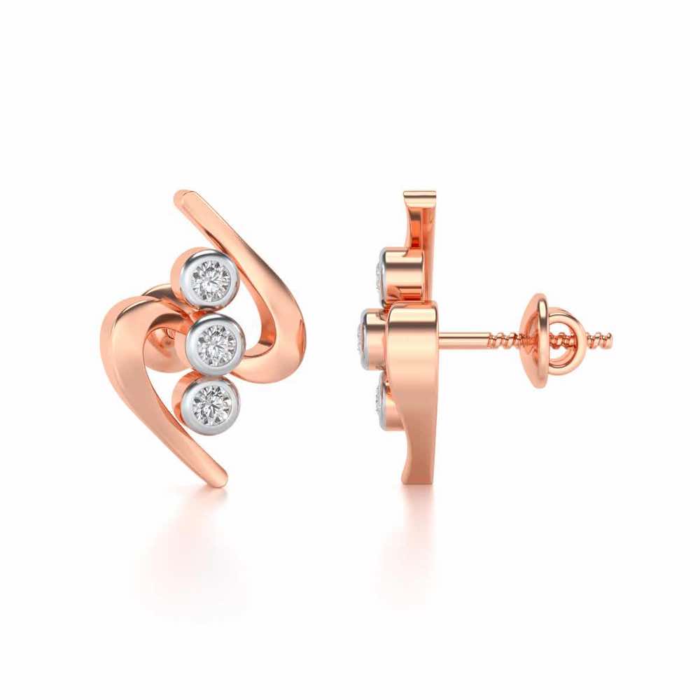 Lightening Silver Earrings - Rose Gold - Image 4