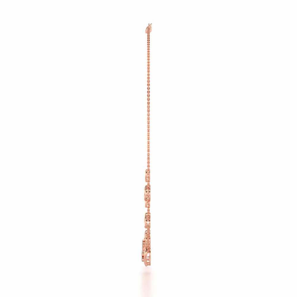 Love Heart Silver Necklace - Rose Gold - Image 4
