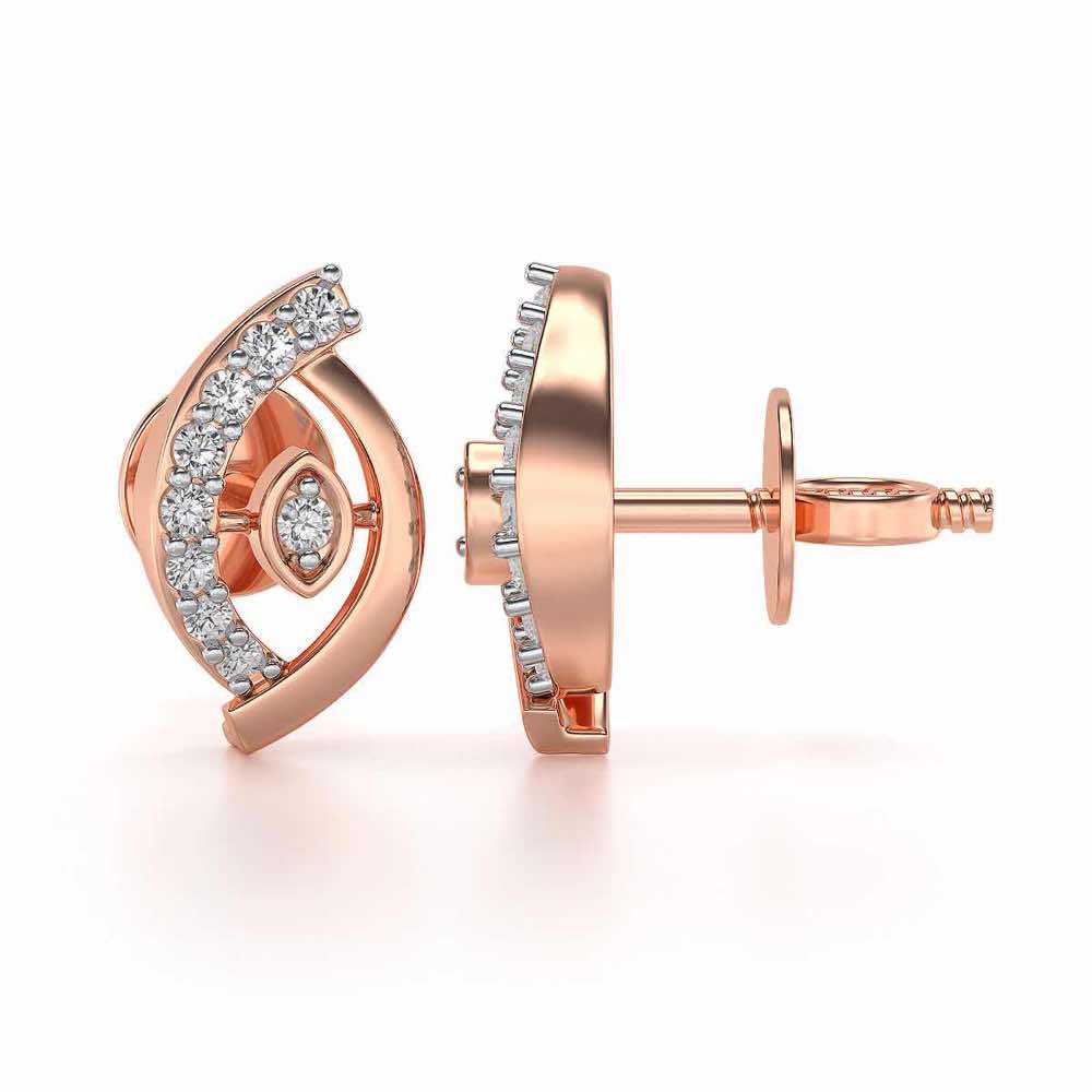Lovely Leaf Silver Studs - Rose Gold - Image 4