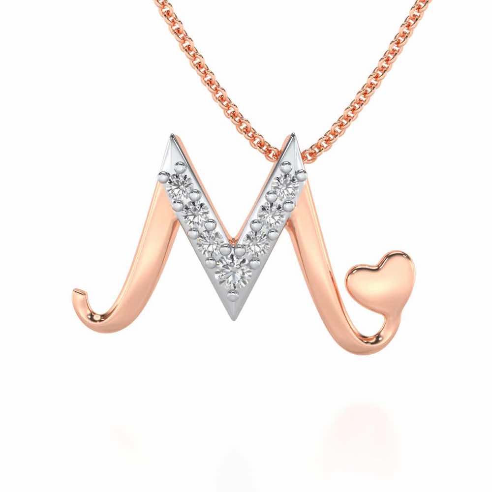 Lovely M Silver Pendant