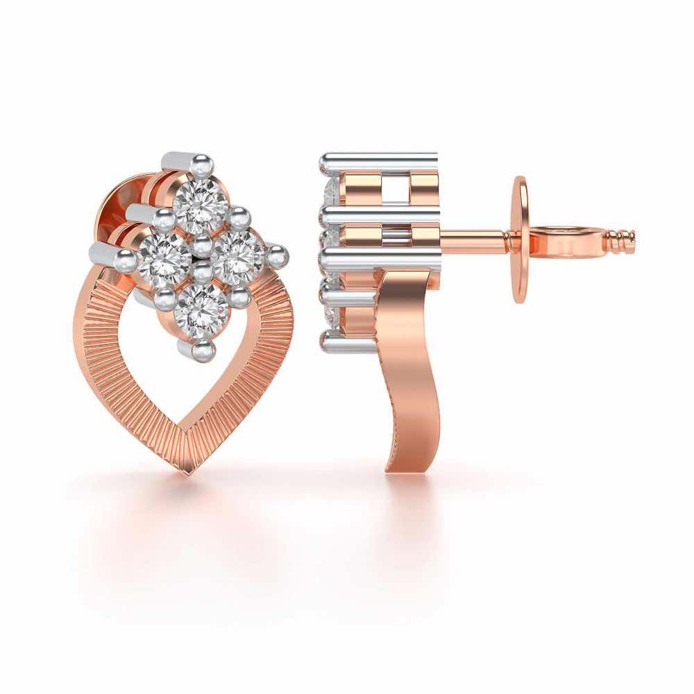 Luster Drop Silver Studs - Rose Gold - Image 4
